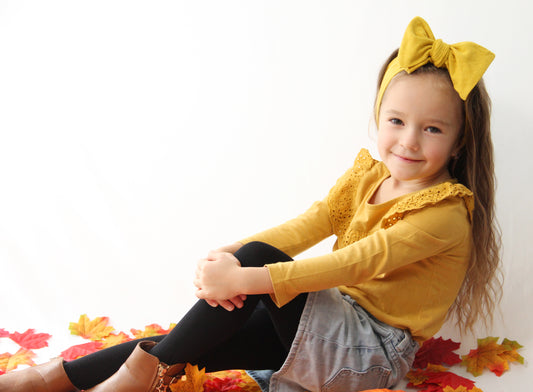 Haarband, Schleife, Hanf, Senfgelb