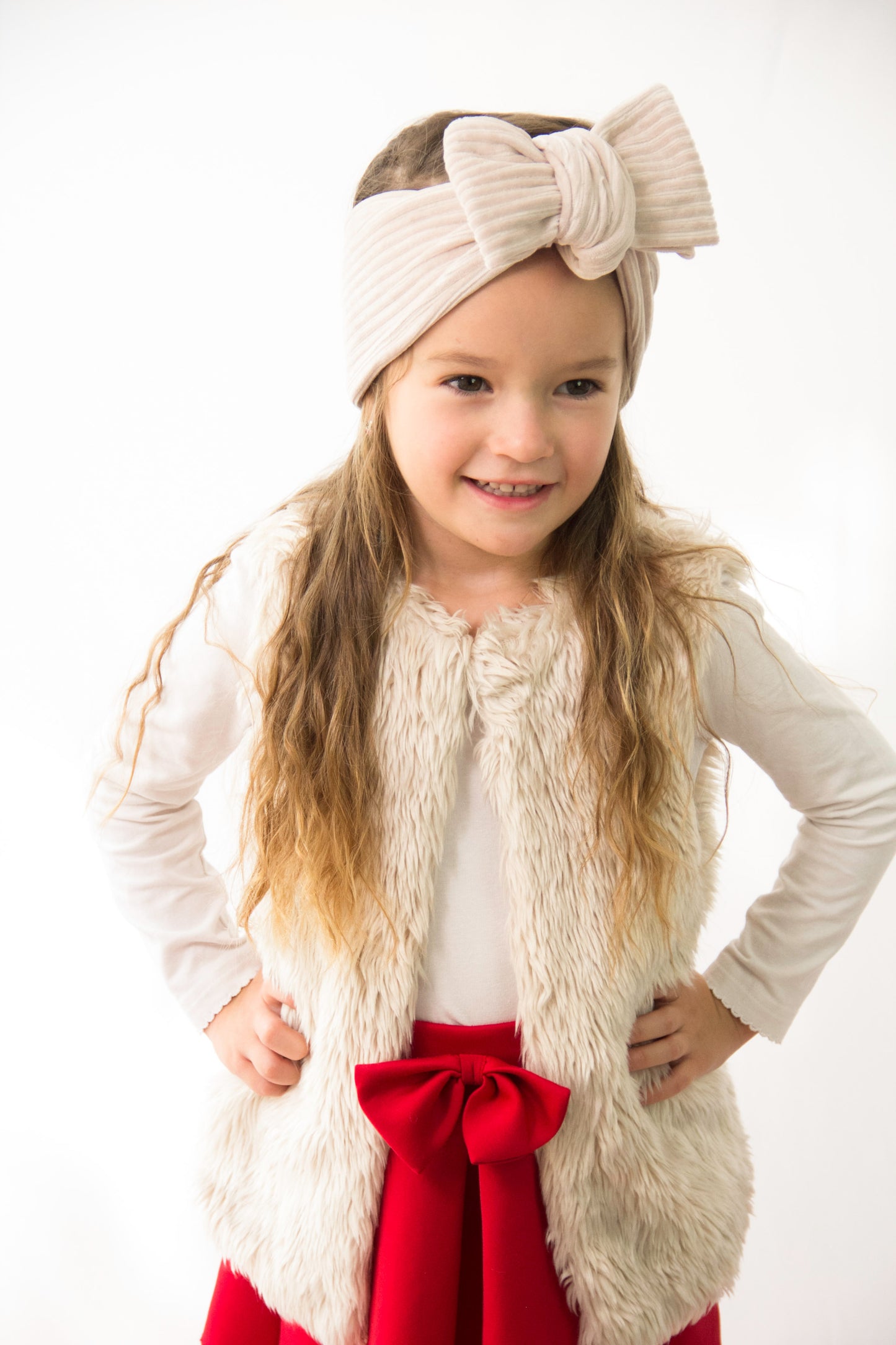 Haarbänder, Schleifen, Cord, Beige