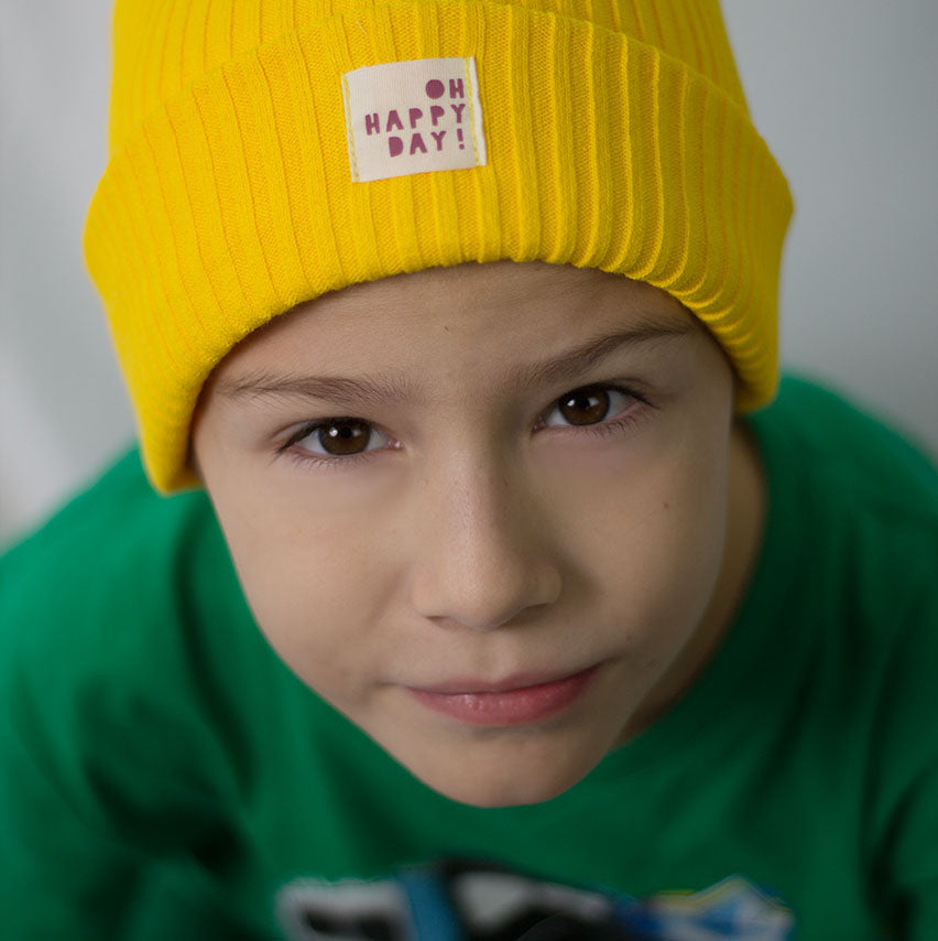 Beanie, Mütze, Gelb