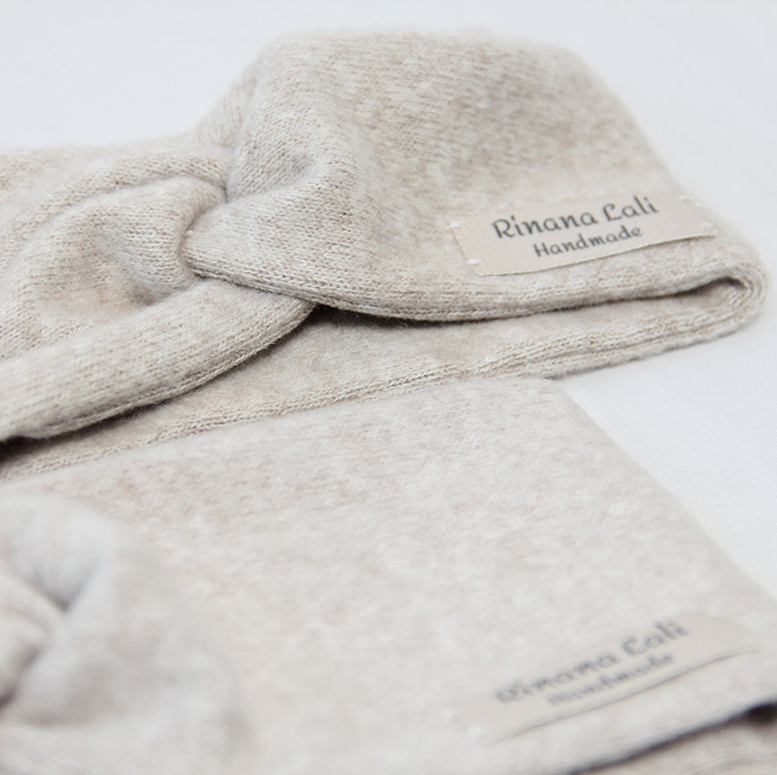 Knotenbandeau, Bandeau, Bandana, Beige