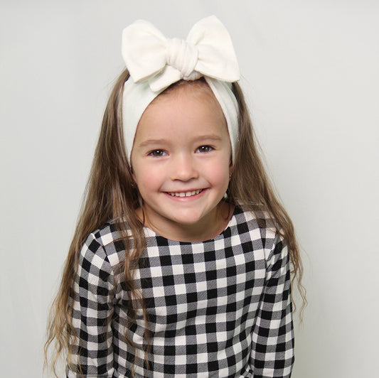 Haarband, Schleife, Weiß, Creme, Hanf