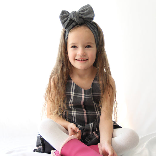 Haarband, Schleife, Grau